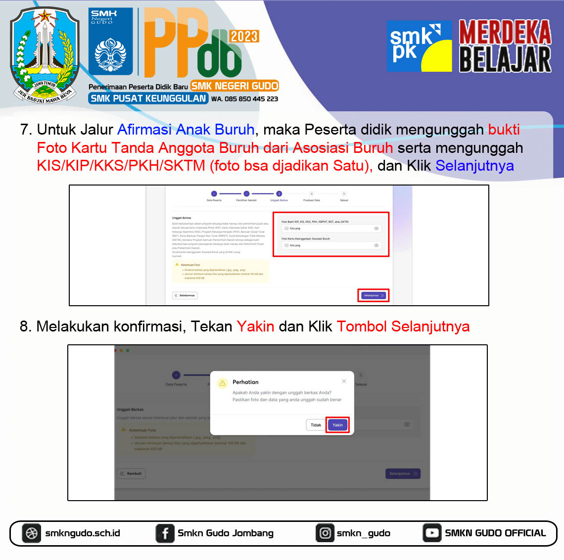 PANDUAN PENDAFTARAN JALUR AFIRMASI PPDB 2023 – SMK NEGERI GUDO